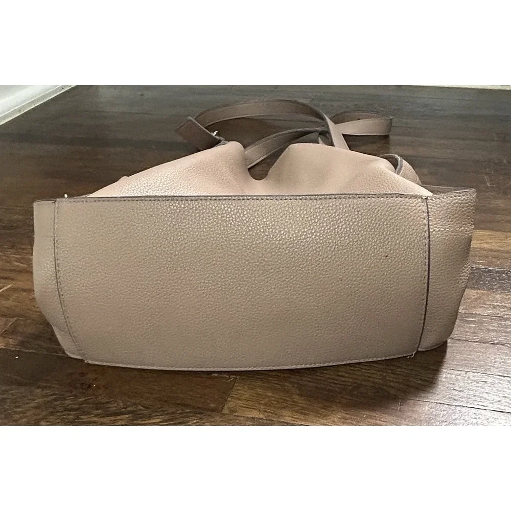 Susan Robert's Squared Beige/pink Slouchy Hobo Leather Bag Boho Western Timeless